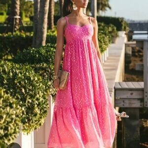 Nwt Lilly Pulitzer Hiedi/Heidi Aura Pink Maxi Dress 6